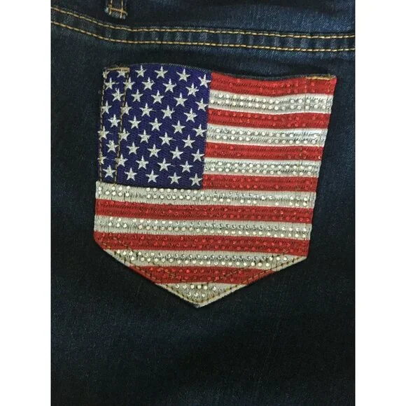 Coogi Capris Jeans Junior Size 11 12 American Flag Pockets - Picture 4 of 12